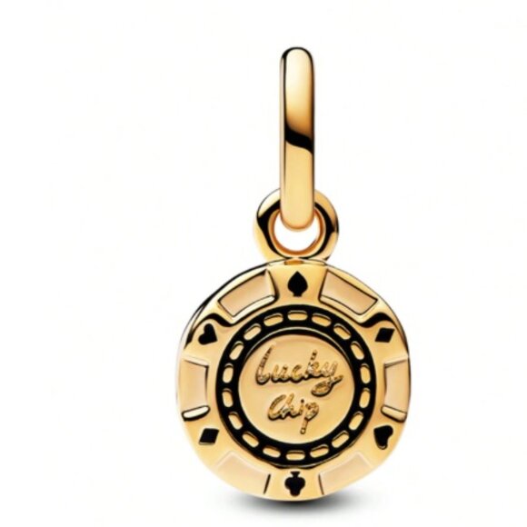 NEW Gold Lucky 7 Chip Pendant Charm For Bracelet or Chain - Picture 4 of 6